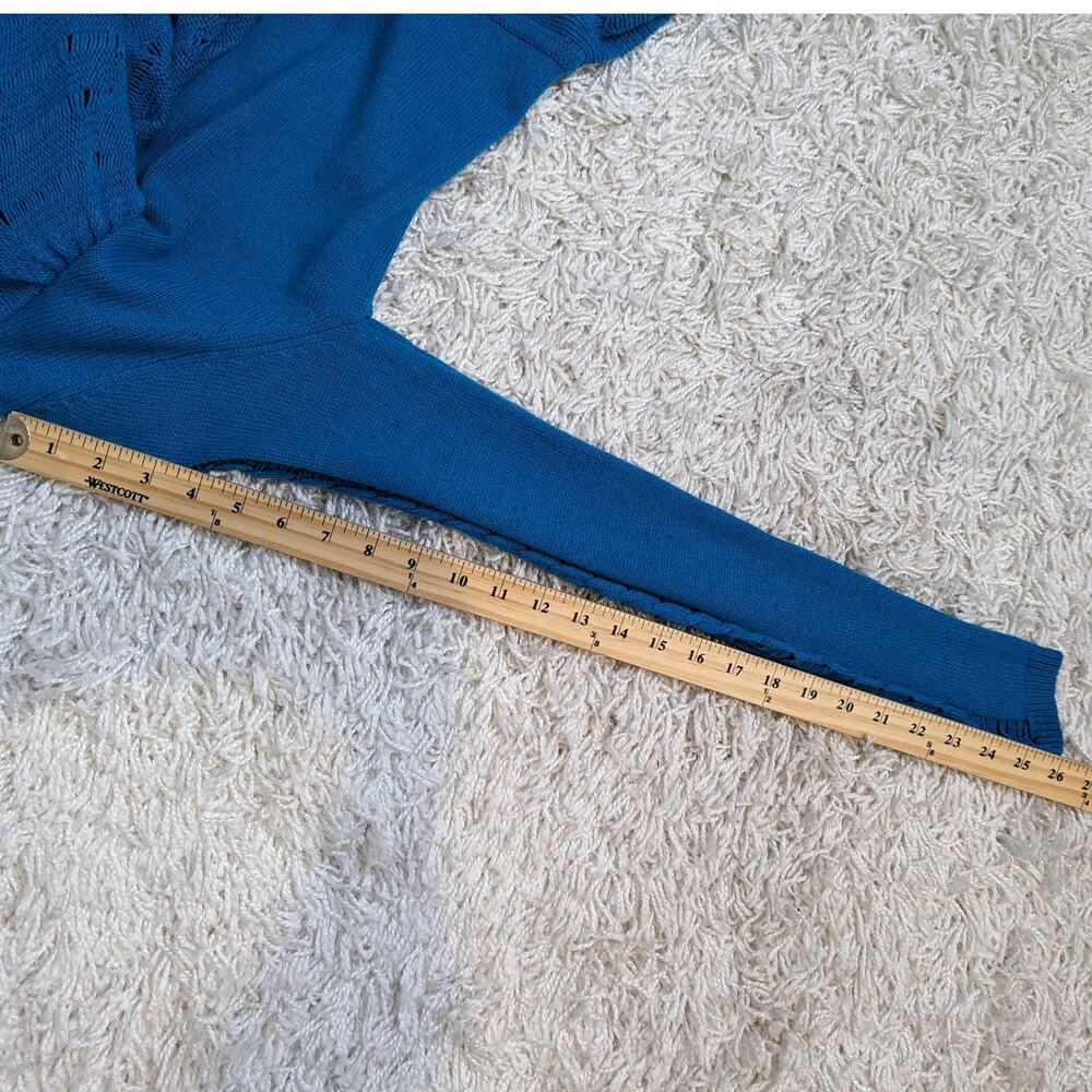 Blue Ruffled Women's Sweater - Picture 10 of 16